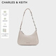CHARLES&KEITH拉鏈簡(jiǎn)約通勤輕便鏈條腋下包生日禮物送女友CK2-20271604 Shell Grey貝殼灰（新色） S