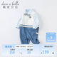 戴維貝拉（DAVE＆BELLA）嬰兒衣服男寶寶連體衣新生兒洋氣爬服2024秋裝外出哈衣