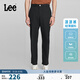 Lee涼涼褲舒適直筒Logo織標輕薄男休閑褲顯瘦潮流 黑色 31