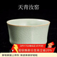 容山堂汝窯功夫茶杯茶碗開(kāi)片青瓷陶瓷建盞品茗杯單杯主人杯功夫茶具 汝窯亮光天青-竹節杯