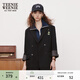 Teenie Weenie【趙露思同款】秋冬復古寬松西裝外套女士正裝西服 黑色 M