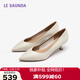萊爾斯丹春夏新款時(shí)尚氣質(zhì)通勤淺口細高跟鞋女單鞋6M52301 米白色OWK 36