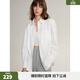 ELLE白色高級感寬松長(cháng)袖襯衫女2025秋季新款通勤風(fēng)氣質(zhì)小眾上衣 白色 S