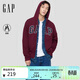 蓋璞（GAP）男女裝春季款加絨logo拉鏈連帽衛衣寬松外套美版674144