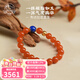 布達拉宮南紅瑪瑙手串青金石蜜蠟瑪瑙手鏈男女款本命年串珠柿子紅 燁爍南紅瑪瑙手串