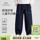 英氏（YEEHOO）男童牛仔褲兒童褲子中大童裝長(cháng)褲寬松時(shí)尚百搭春裝 深藍 130