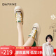 達芙妮（DAPHNE）休閑鞋女夏季2026新款透氣原宿風(fēng)旅游學(xué)生女生平底板鞋 黃色 37 標準碼