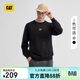 CAT卡特秋新款男士休閑雙側口袋圓領(lǐng)印花衛衣