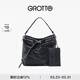 GROTTO個(gè)樂(lè )流浪包中號子母包托特松弛感通勤斜挎單肩包禮物 經(jīng)典黑 中號