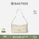 BAGTREE【明星同款】包包樹(shù)奶盒包植鞣皮單肩斜挎腋下通勤Hobo枕頭女士包 皎月白-中號【磁吸拉鏈款】 高級小眾