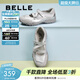 百麗（Belle）拼色瑪麗珍鞋女輪胎底舒適超輕單鞋B2530AM5 灰色 38 (240mm)