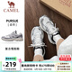 駱駝（CAMEL）追尋徒步鞋情侶穿搭緩震男女網(wǎng)面透氣復古休閑旅游鞋 7052，象牙白/銀，女 【透網(wǎng)】 38