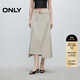 ONLY2025秋季新款設計感百搭純色開(kāi)衩中長(cháng)裙半身裙女|125116024 C11仙人球沙色 L
