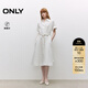 ONLY2025秋季新款純色A字傘裙翻領(lǐng)短袖中長(cháng)裙連衣裙女|125107123 S00白色 S