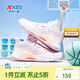 特步（XTEP）兒童童鞋女童緩震運動(dòng)訓練系帶籃球鞋 淺櫻粉 35