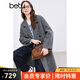 百圖（betu）女裝冬季新款毛呢外套西裝領(lǐng)羊毛雙面呢大衣女2411T20