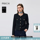 PRICH法式小香風(fēng)羊毛圓領(lǐng)西裝春季肌理感優(yōu)雅短外套女 19黑色 M 165