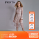 PORTS寶姿春夏新款線(xiàn)條點(diǎn)綴夢(mèng)幻蕾絲長(cháng)裙連衣裙SM8D030MPP015 粉色印花 M (6)