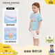 Teenie Weenie  Kids小熊童裝25年款女寶寶肩開(kāi)扣印花短袖T恤打底衫 藍色 120 cm