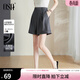 歐莎（OSA）灰色高腰直筒西裝褲休閑a字五分短褲女夏季薄款寬松顯瘦 灰色 S