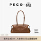 PECO小丑保齡球包單肩植鞣皮油蠟長(cháng)柄手拎腋下包法棍波士頓包生日禮物 中號 琥珀色頭層半樹(shù)膏小牛