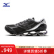 美津濃（MIZUNO）【W(wǎng)AVE PROPHECY LS】千禧科技機能鏤空緩震跑鞋預言跑步 01/黑色/銀色 43 (280mm)