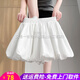 歐貝汐白色半身裙女花苞裙褲夏季高腰顯瘦a字小個(gè)子防走光蓬蓬百褶短裙 白色花苞裙 均碼