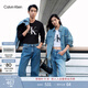 Calvin KleinJeans春秋男女情侶中性休閑通勤ck印花打底衫圓領(lǐng)長(cháng)袖T恤上衣