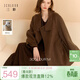 三彩【100綿羊毛】2025冬季新款立領(lǐng)雙面呢大衣毛呢外套M