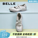 百麗（Belle）拼色瑪麗珍鞋女輪胎底舒適超輕單鞋B2530AM5 灰色 38 (240mm)