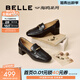 百麗（Belle）質(zhì)感樂(lè )福鞋女商場(chǎng)同款牛皮氣質(zhì)通勤樂(lè )福鞋D9U1DCA5預售 黑色 37 (235mm)