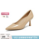 百思圖2026春季新款商場(chǎng)同款淺口單鞋潮流細高跟尖頭女鞋CU711AQ6 杏色 38