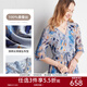 帕羅（PALUOPO）夏季真絲連衣裙100%桑蠶絲女裝高端v領(lǐng)小碎花輕奢小個(gè)子氣質(zhì)穿搭 藍色 L (165/88A)