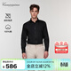 愷米切（CAMICISSIMA）【意大利品牌】男士免燙襯衫6色高級感商務(wù)休閑春夏款襯衣 黑色（修身）IBC5PC08MSD90 40