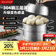 美廚（MAXCOOK）蒸鍋全304不銹鋼36cm三層蒸鍋感溫復底湯鍋 燃氣電磁爐通用MCZ774
