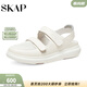 圣伽步（SKAP）涼鞋女士夏季透氣包頭軟底沙灘鞋 白色 36