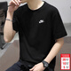 耐克（NIKE）T恤男 26新款夏季運動(dòng)服小logo跑步訓練籃球時(shí)尚純色棉質(zhì)圓領(lǐng)短袖 AR4999-013/黑色 2XL (185/100A)