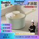 Bambetel班貝特德國品牌陶瓷小奶鍋無(wú)涂層不粘鍋煎煮蒸一體輔食專(zhuān)用輔食鍋 奶鍋+蒸架【可進(jìn)洗碗機】 18cm