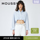 moussy 春季女裝新款休閑簡(jiǎn)約風(fēng)下擺抽繩長(cháng)袖襯衫女010GSK30-2090 115花紋藍色 均碼