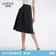 歌莉婭 新品  香云紗半裙  1B4L2B050 00B黑色 M