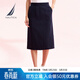 諾帝卡（NAUTICA）【商場(chǎng)同款】春夏新款舒適微彈針織短裙女士43DO31 藏青4NV S