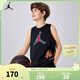 NIKE JORDAN耐克AJ童裝男童籃球背心夏季透氣兒童無(wú)袖T恤運動(dòng)上衣 正黑色 110 /52 【建議身高98-104cm】
