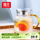 富光耐熱玻璃涼水壺大容量家用果汁杯花茶杯茶壺冷水壺錘紋壺1200ML