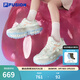 斐樂(lè )（FILA）FUSION斐樂(lè )潮牌女鞋BIANCO厚底潮鞋夏新款硬糖鞋跑步鞋 香草冰白/珍珠粉-VA 39