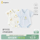 童泰（TONGTAI）嬰兒短袖包屁衣夏季純棉寶寶連體衣新生兒衣服哈衣爬服藍色59cm