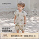 babylove寶寶背心套裝夏季純棉無(wú)袖t恤短褲兩件套竹節棉透氣外出夏裝