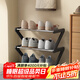 安爾雅簡(jiǎn)易鞋架多層家用門(mén)口創(chuàng  )意Z型鞋架子多層防塵鞋柜 鋼管款3層小號