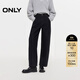 ONLY2025秋季新款高腰加絨舒適九分褲錐形褲牛仔褲女|125449006 H11 黑色水洗 M M標準褲長(cháng)