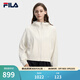 FILA 斐樂(lè )官方女士針織上衣2026春新款簡(jiǎn)約休閑拼接寬松連帽外套 霧蓮白-IV S 160/80A/S