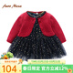 Auro Mesa 寶寶連衣裙百日周歲禮服女開(kāi)衫毛衣網(wǎng)紗裙子兩件套